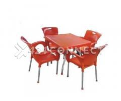 Plastic Foldable Chairs and Table - 4 Chairs, 1 Table