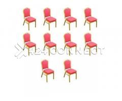 Set Of 10 Events Church Wedding Banquet Chair - Red