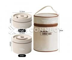 2Pcs Insulated Food Bowls in a Bag Lunch Box- Brown