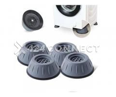 4Pcs Refrigerator Base Stand Washing Base Machine Stand - Grey/Black