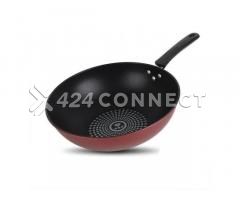 Wok Pan Deep Frying Pan With 1 Handle - Wine/Black