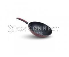 Wok Pan Deep Frying Pan With 1 Handle - Wine/Black - Image 3/3