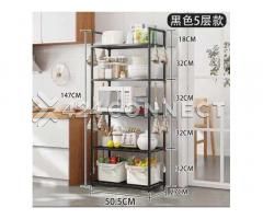 5 Tier Simple Plastic Storage Shelf - Black