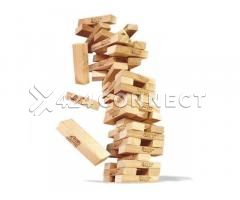 54-Piece Wooden Jenga Game - Brown