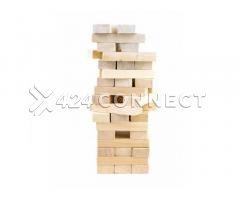 54-Piece Wooden Jenga Game - Brown