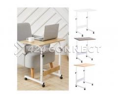 Height Adjustable Side Table with Wheels - Multicolor