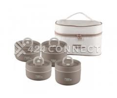 4Pcs Insulated Food Bowls in a Bag Lunch Box- Brown
