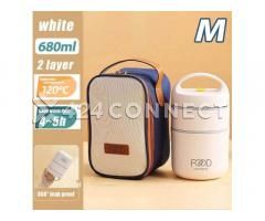 2Tier Insulated Food Flask Lunch Box- Multi