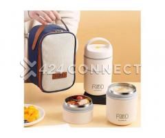 2Tier Insulated Food Flask Lunch Box- Multi - Image 3/3