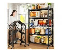 5 Tier Foldable Metal Storage Shelf - Black - Image 3/3