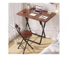 Foldable Study Table & Chair Set - Brown