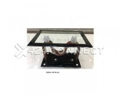 Glass top Living Room Coffee Table - Brown/Black