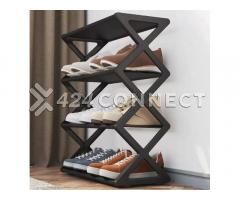 4Tier Plastic Shoe Rack - Black