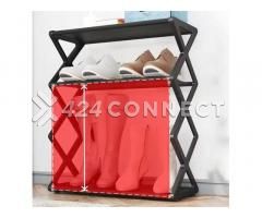 4Tier Plastic Shoe Rack - Black - Image 4/5