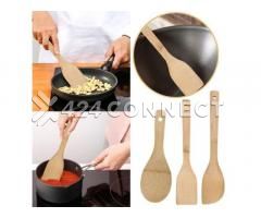 Nonstick Frying Pan With Wooden Ladles - Black/Brown - Image 6/6
