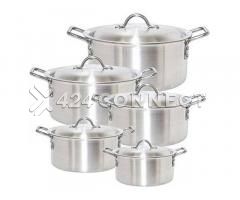 5 Pieces Aluminum Cooking Set - Silver