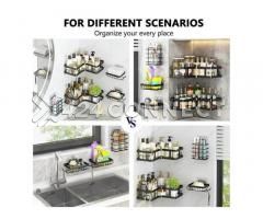 5 Set Adhesive Shower Caddy - Black