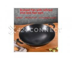 Wok Pan Deep Frying Pan With 2Handles - Multicolor