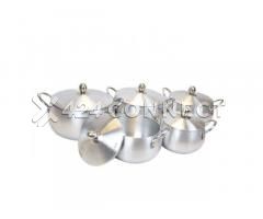 5 Piece Aluminum Cooking Set - Silver