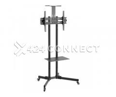 Lockable Mobile Cart TV Stand - Black