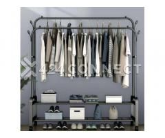 Double Bar Clothes Hanger with 2 Tier Shoe Rack