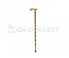 Wooden Walking Stick - Yellow/Black