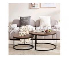 2 Set Wooden Centre Table - Black/Brown