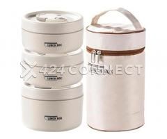 3 Pieces Lunch Box In A Bag - Brown