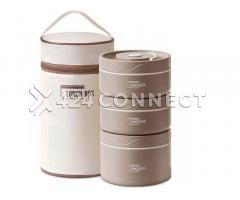 3 Pieces Lunch Box In A Bag - Brown