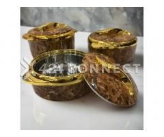 3Pieces Food Warmer Set - Brown