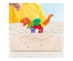 3D Puzzle 2 Pieces Kids Wooden Board Animals Puzzle - Multicolor - Image 5/5