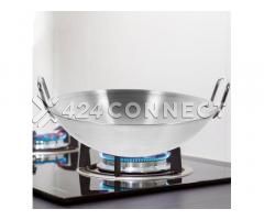 Deep Frying Pan With 2 Handles - Silver