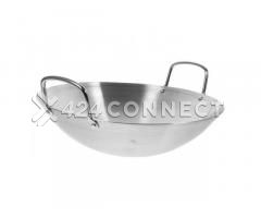 Deep Frying Pan With 2 Handles - Silver