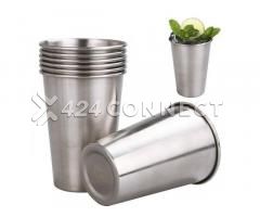 6 Pieces Stainless Steel Drinking Cups - Silver