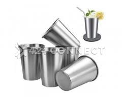 6 Pieces Stainless Steel Drinking Cups - Silver - Image 3/4