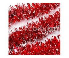 12 Pieces Merry Christmas Tinsels - Red