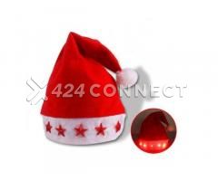 12 Pieces Kids LED Lights Christmas Hats - Red/White