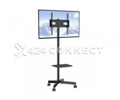 Height Adjustable Mobile TV Stand - Black