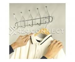 Multipurpose Wall Clothes and Bags Hanger - Silver