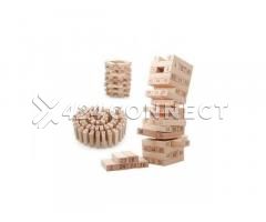 54Pcs Wooden Tumbling Tower Jenga Game - Brown