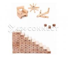 54Pcs Wooden Tumbling Tower Jenga Game - Brown