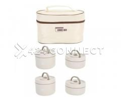 4Pcs Insulated Food Bowls in a Bag Lunch Box- Brown - Image 6/7