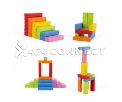 Wooden Tumbling Tower Game Jenga - Multicolor