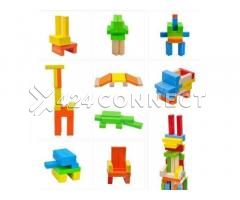 Wooden Tumbling Tower Game Jenga - Multicolor - Image 4/7