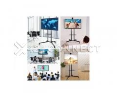 Jerry Power Movable Lockable TV Stand- Black