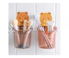 2 Pieces Toothpaste Toothbrush Holder - Multi