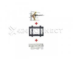 TV Antena Extension Socket and TV Wall Bracket 42" - Black