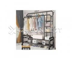 Double Bar Clothes Hanger With Side - White