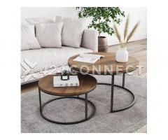 2set Nesting Tables Coffee Tables- White/Gold