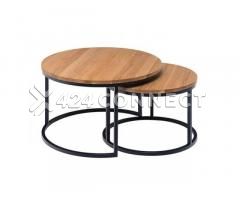 2set Nesting Tables Coffee Tables- White/Gold